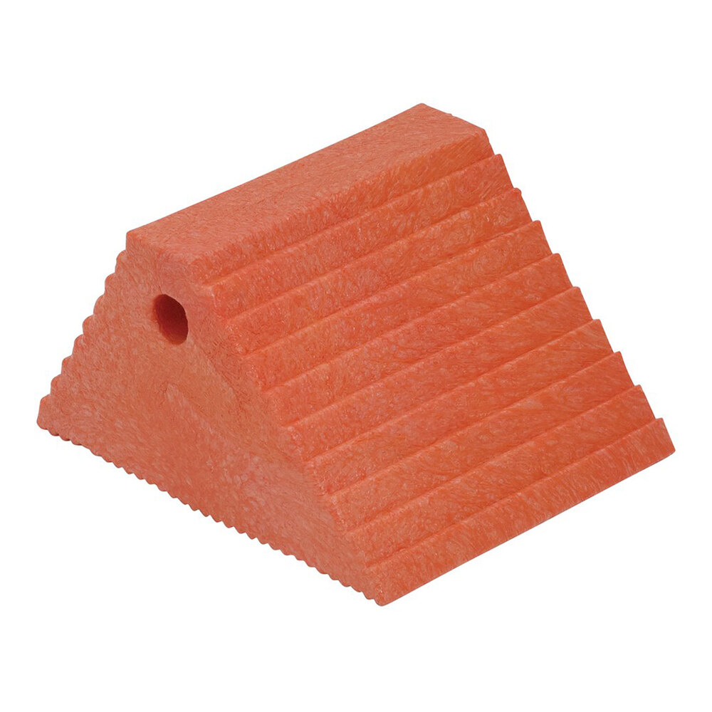 Vestil 10 11/16" x 9 1/4" x 6" Orange Plastic Dual Slope Wheel Chock PWC-DS-OR