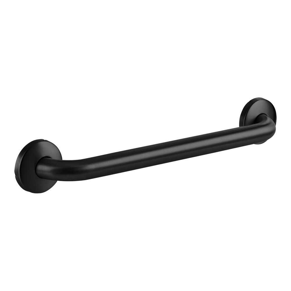 American Specialties, Inc. 10-3801-18-41 18" Matte Black Grab Bar with Snap Flange