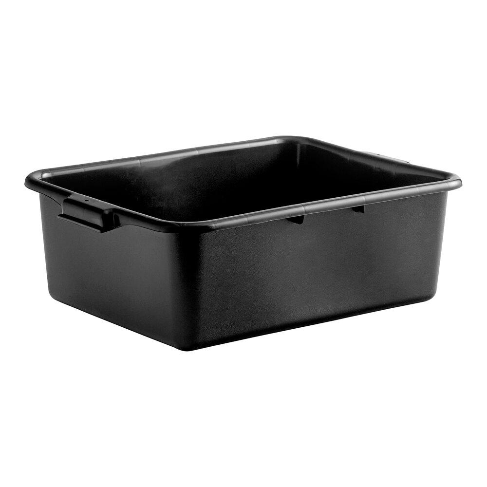 Carlisle N4401103 Comfort Curve 20" x 15" x 7" Black Polyethylene NSF Bus Tub