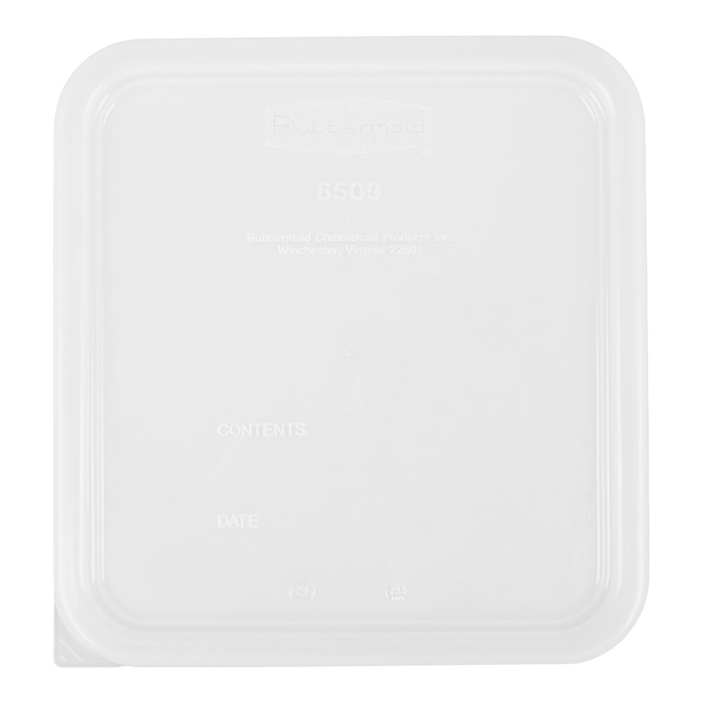 Rubbermaid® 2, 4, 6, 8 Qt. White Square Polyethylene Food Storage Container Lid