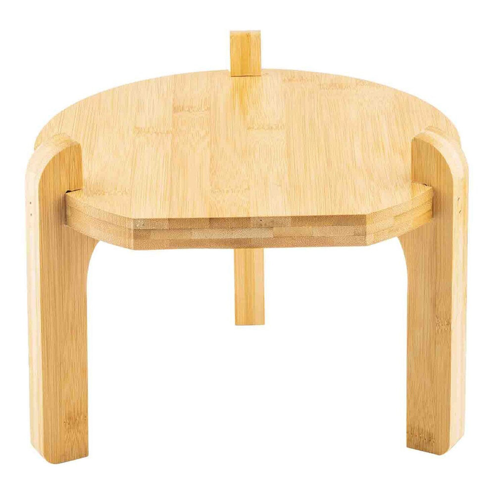 Tablecraft 10" x 10" x 8" Bamboo Beverage Dispenser Stand 12652