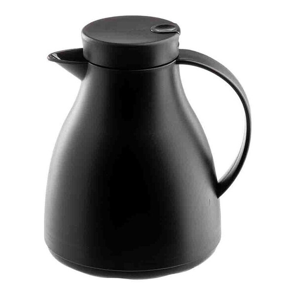 Tablecraft 17 oz. Black Plastic Coffee Carafe with Glass Liner 12665 - 6/Case