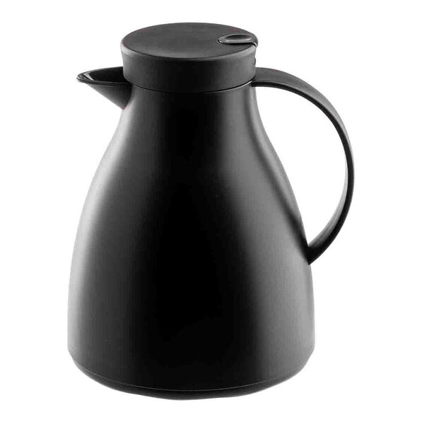 Tablecraft 34 oz. Black Plastic Coffee Carafe with Glass Liner 12666 - 6/Case