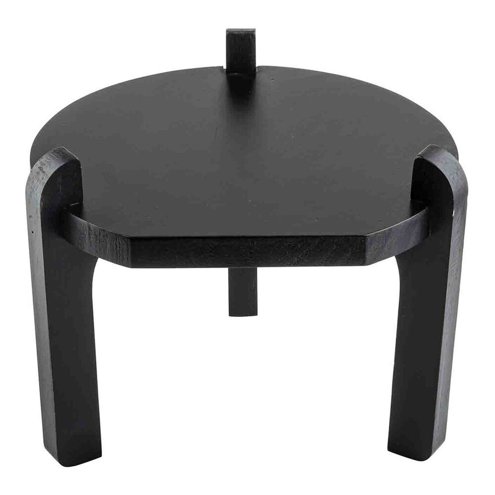 Tablecraft 10" x 10" x 8" Black Pinewood Beverage Dispenser Stand 12653