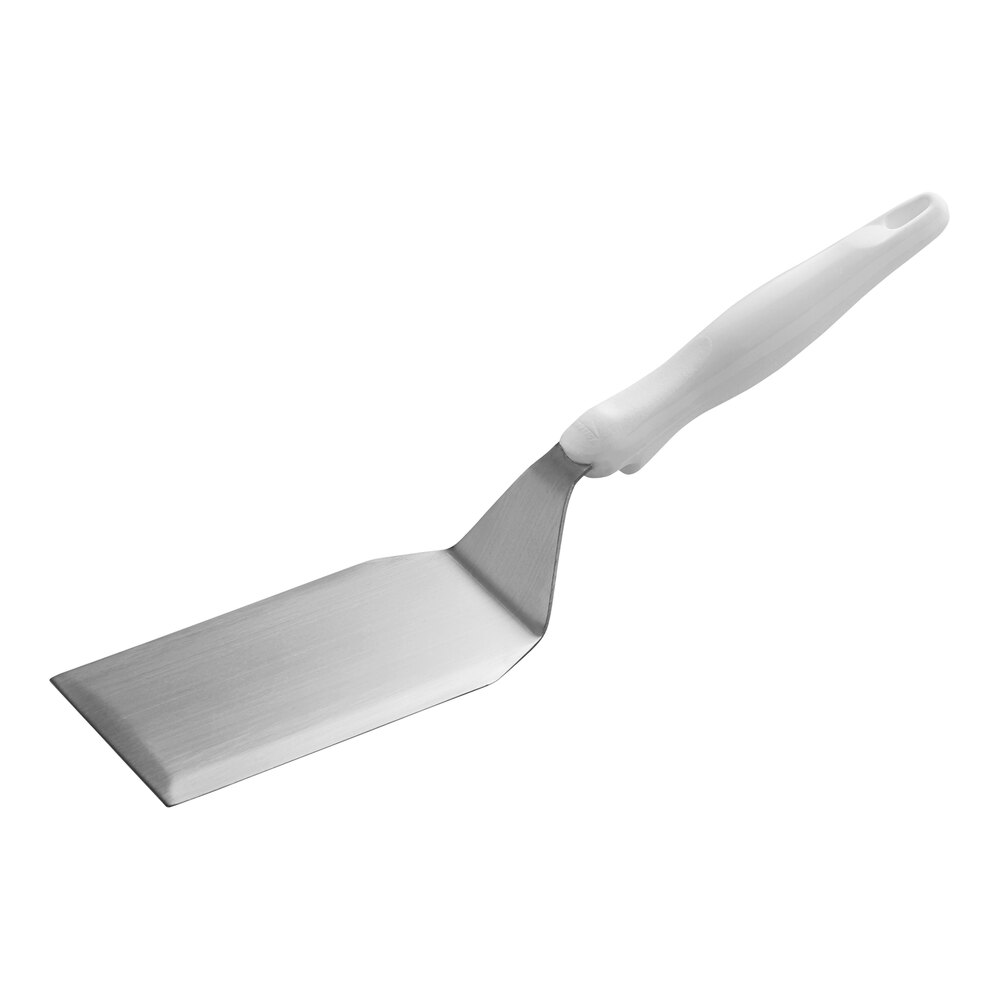 Vollrath 4808715 Jacob's Pride® Ergo Grip 6" x 3" Solid Stainless Steel Hamburger High Heat Turner with White Nylon Handle