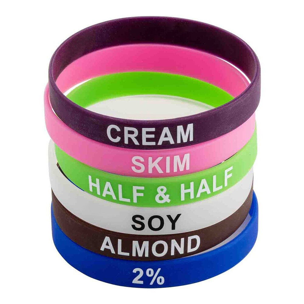 Tablecraft Silicone Creamer Flavor Band Set 12687 - 6/Case