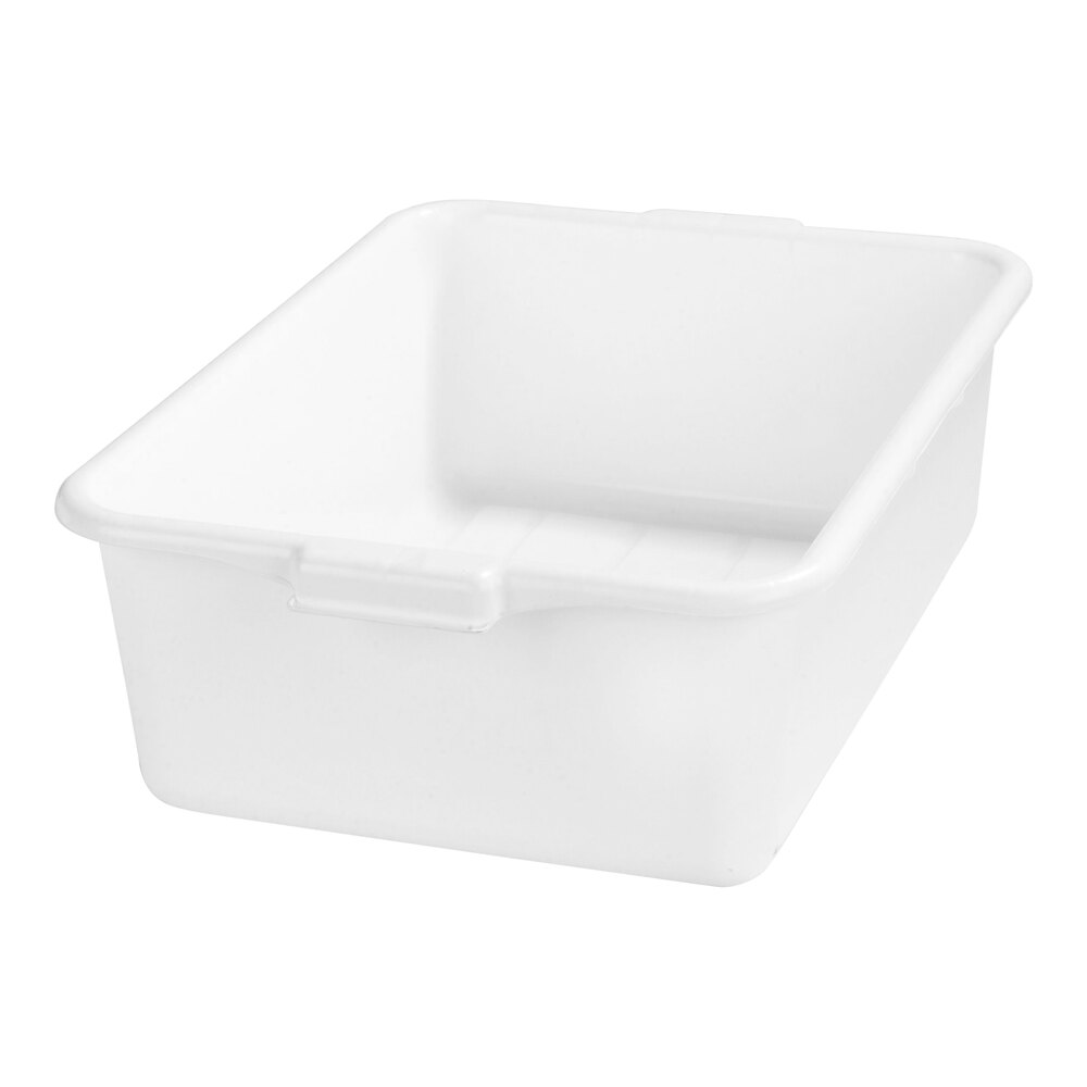 Carlisle N4401102 Comfort Curve 20" x 15" x 7" White Polyethylene NSF Bus Tub / Food Storage Box