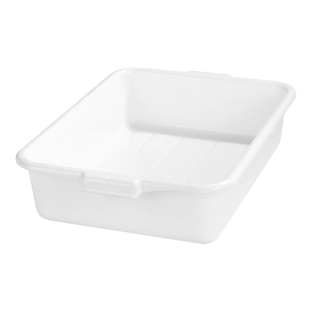 Carlisle N4401002 Comfort Curve 20" x 15" x 5" White Polyethylene NSF Bus Tub / Food Storage Box