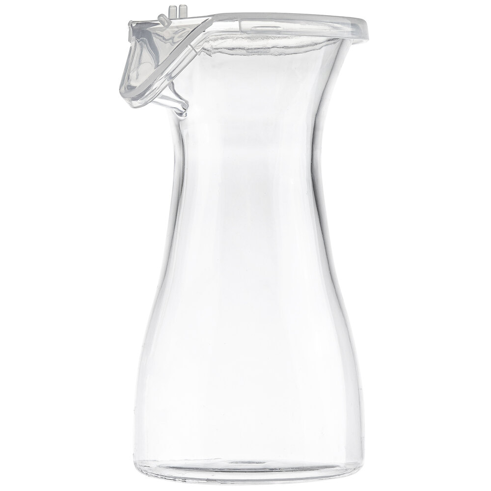 Tablecraft 11 oz. Polycarbonate Carafe with Resealable Hinged Lid 10715 - 12/Case
