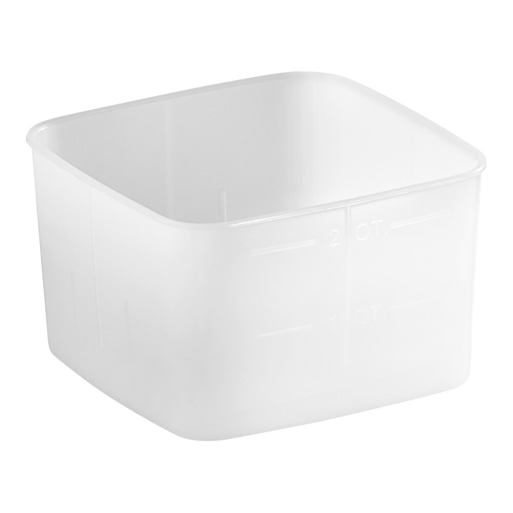 Carlisle 2 Qt. Square Polyethylene White Food Storage Container