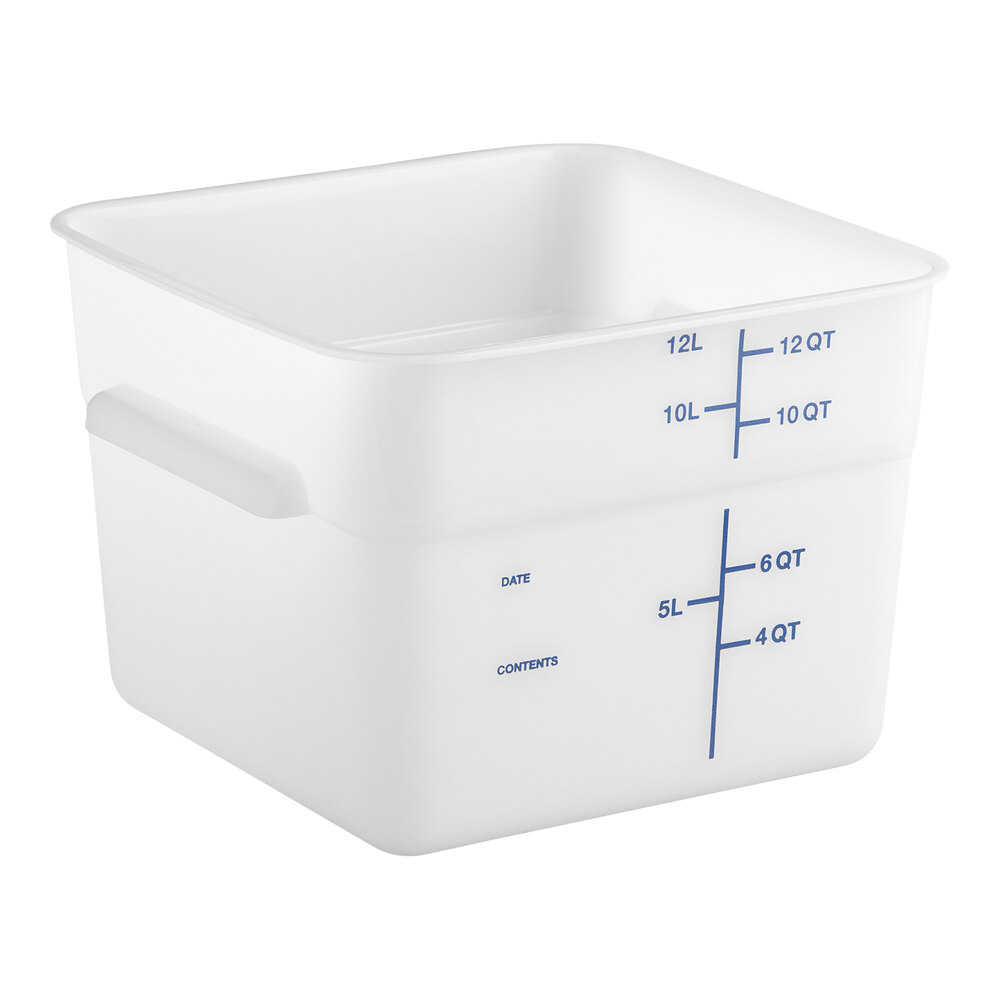 Carlisle 12 Qt. White Square Polyethylene Food Storage Container