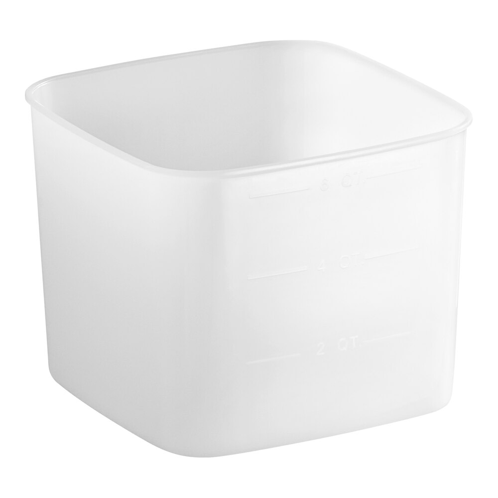 Carlisle 6 Qt. Square Polyethylene White Food Storage Container
