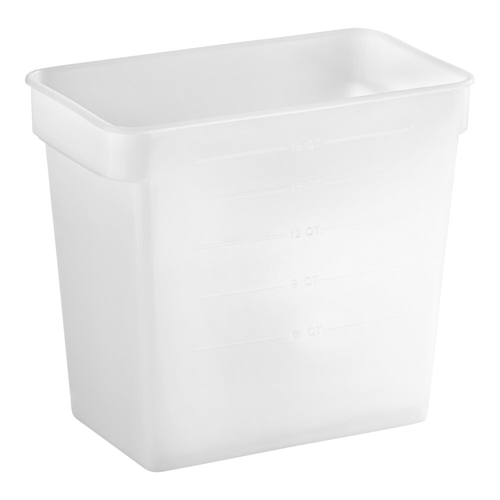 Carlisle 18 Qt. White Rectangular Polyethylene Food Storage Container