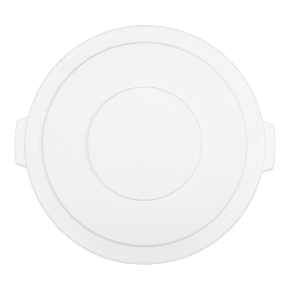 Carlisle 84103302 Bronco 32 Gallon White Flat Round Trash Can Lid