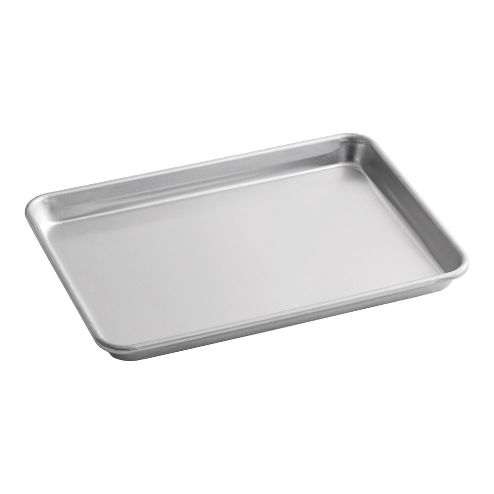 Choice Quarter Size 9 1/2" x 13" 19 Gauge Wire in Rim Aluminum Bun / Sheet Pan