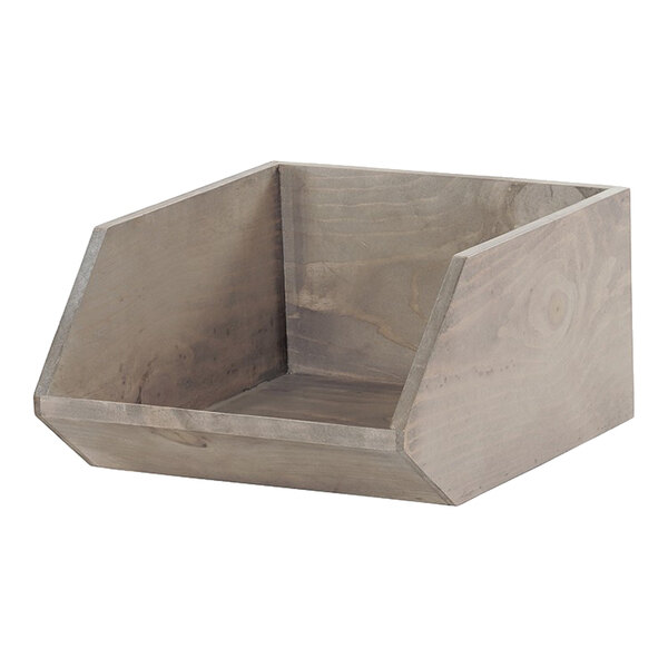 Cal-Mil Aspen 14 1/4" x 12" x 7" Gray-Washed Wood Angled Merchandiser Box Base 23762-14-110