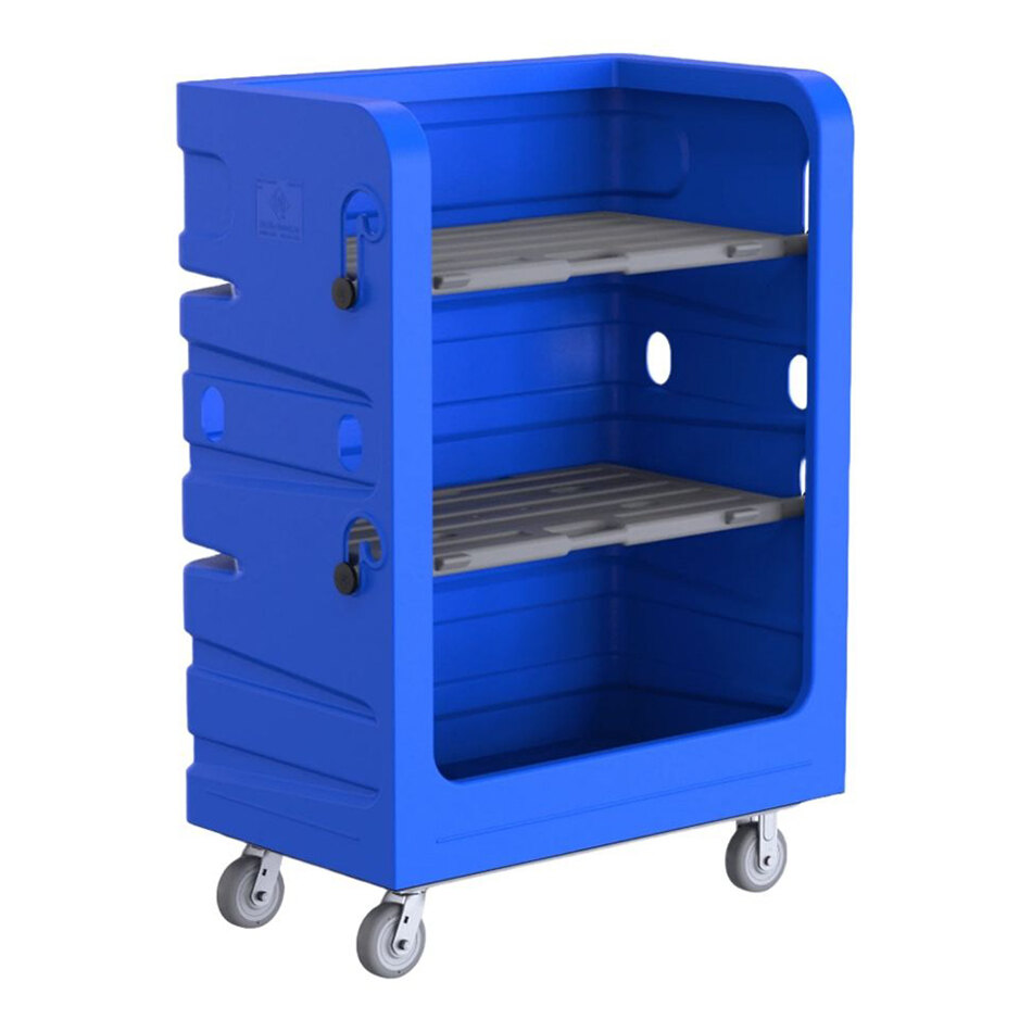 R&B Wire Products, Inc. 48 Cu. Ft. Blue Heavy-Duty Polypropylene Turnabout Truck 749B-PS