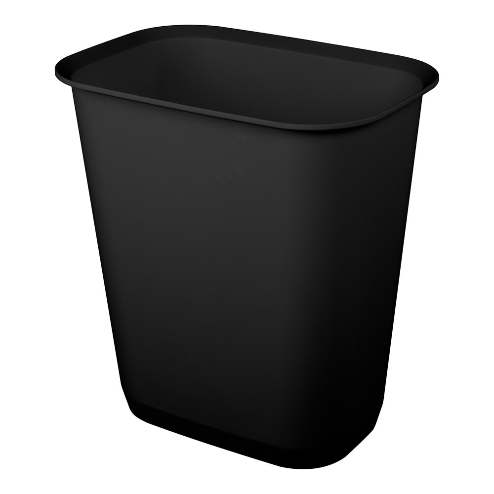 Sterilite 10489006 9 Gallon Black Rectangular Wastebasket - 6/Case
