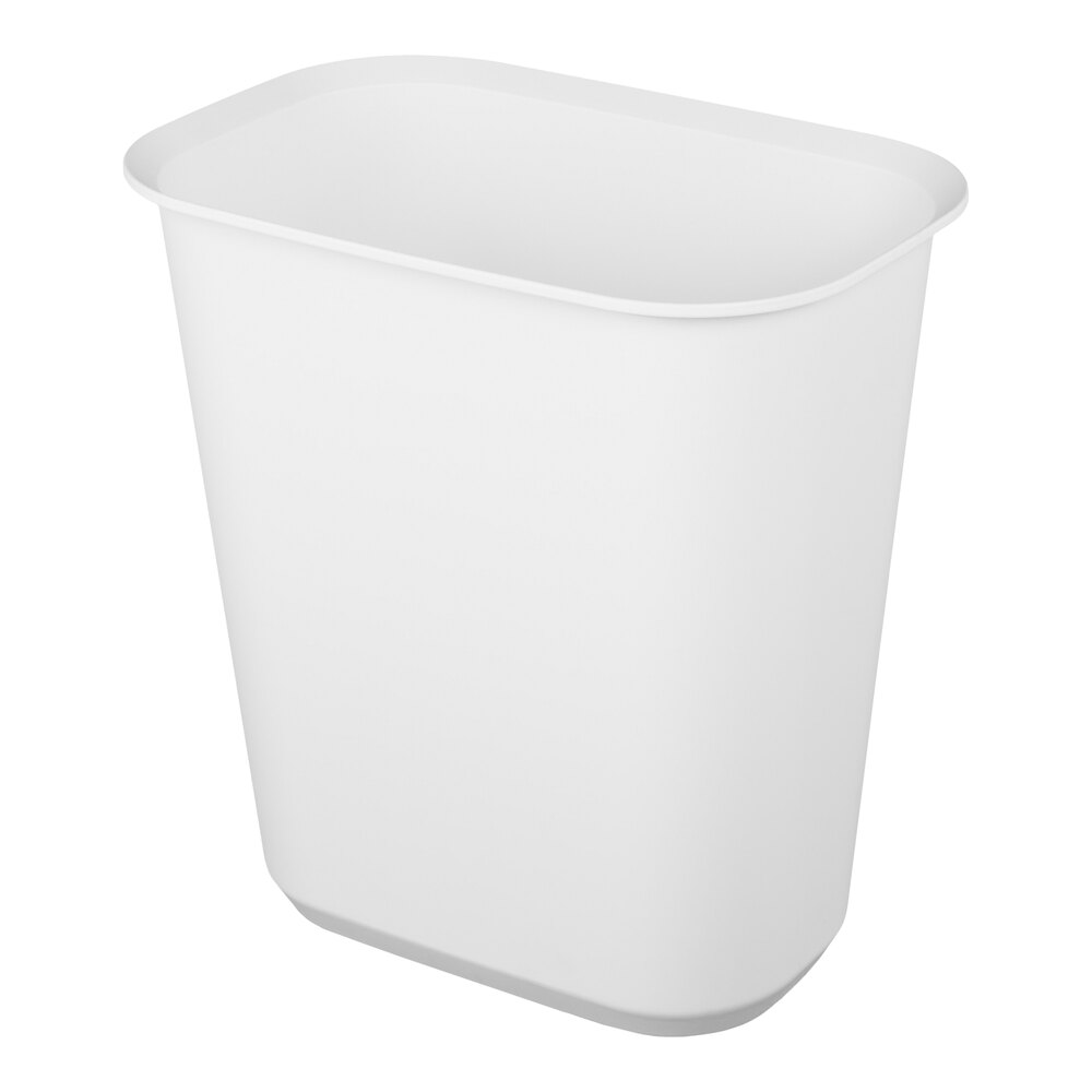 Sterilite 10478006 5.5 Gallon White Rectangular Wastebasket - 6/Case
