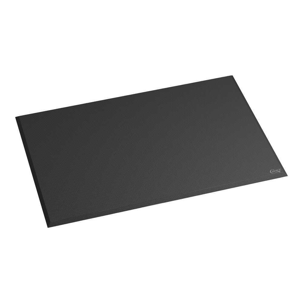 Choice 4' x 6' Black Grease-Resistant Anti-Fatigue Closed-Cell Nitrile Rubber Floor Mat with Beveled Edge - 3/4" Thick