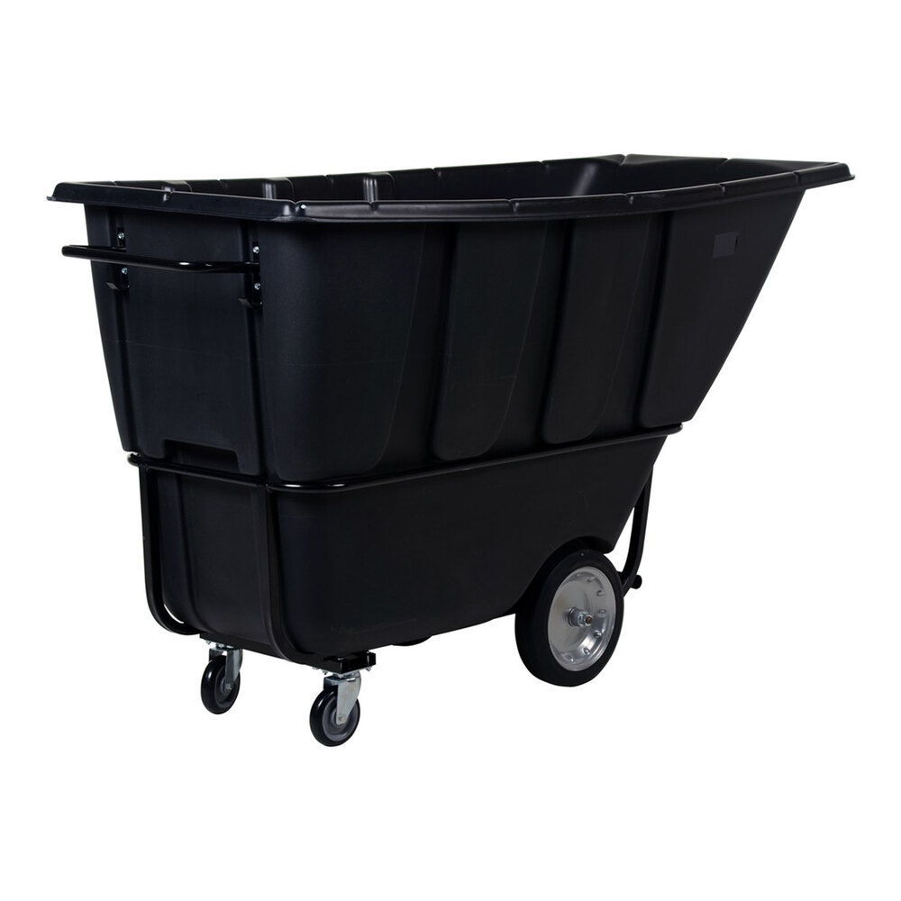 Vestil TDT-100-HD-BLACK 1 Cu. Yd. Black Heavy-Duty Bulk Tilt Truck - 2,100 lb. Capacity