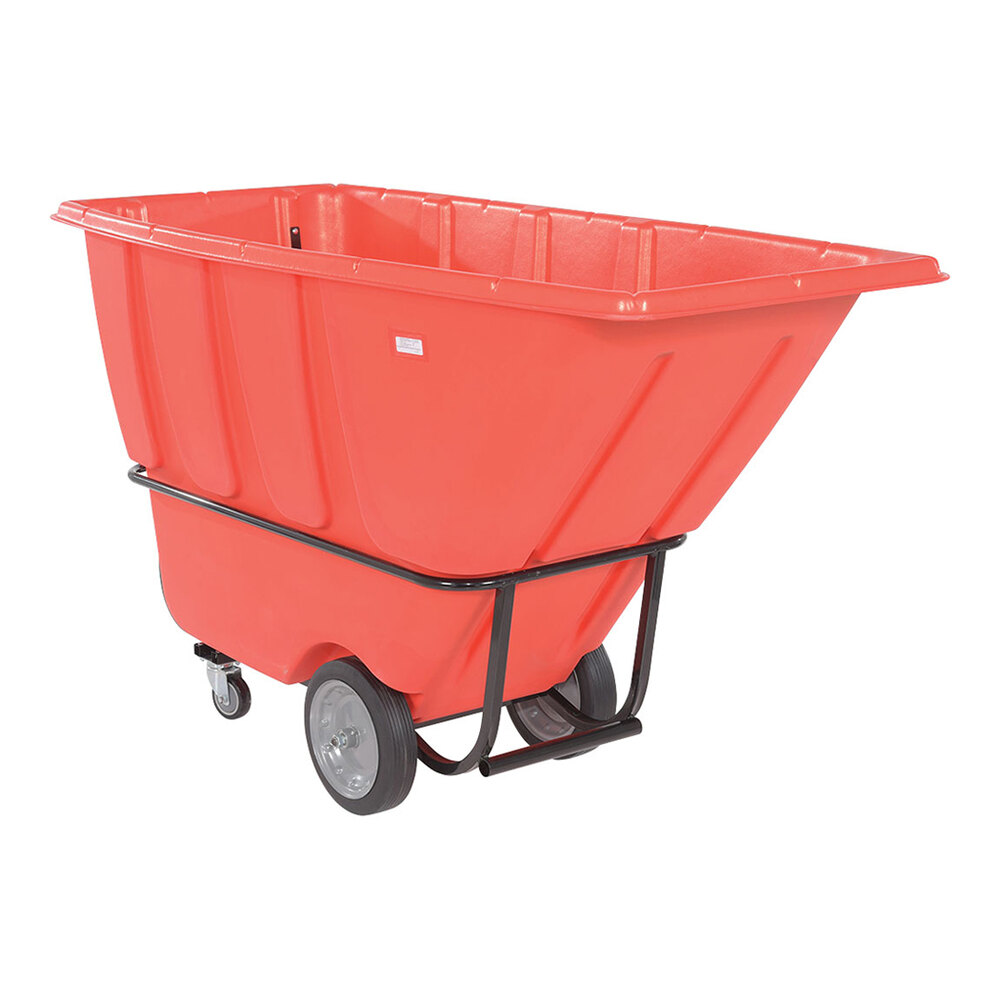 Vestil TDT-100-MD-RED 1 Cu. Yd. Red Medium-Duty Bulk Tilt Truck - 1,250 lb. Capacity