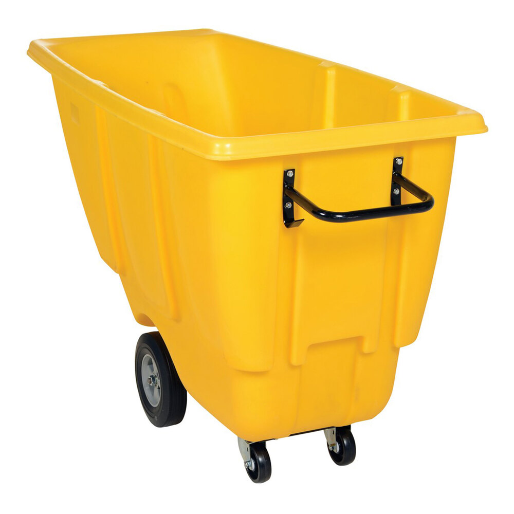 Vestil TDT-50-LD-YELLOW 0.5 Cu. Yd. Yellow Light-Duty Bulk Tilt Truck - 450 lb. Capacity
