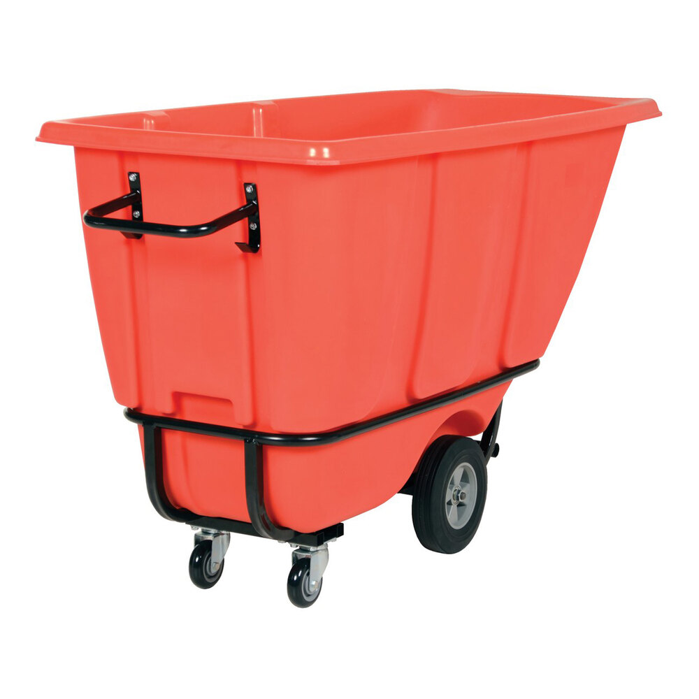 Vestil TDT-50-HD-RED 0.5 Cu. Yd. Red Heavy-Duty Bulk Tilt Truck - 1,400 lb. Capacity