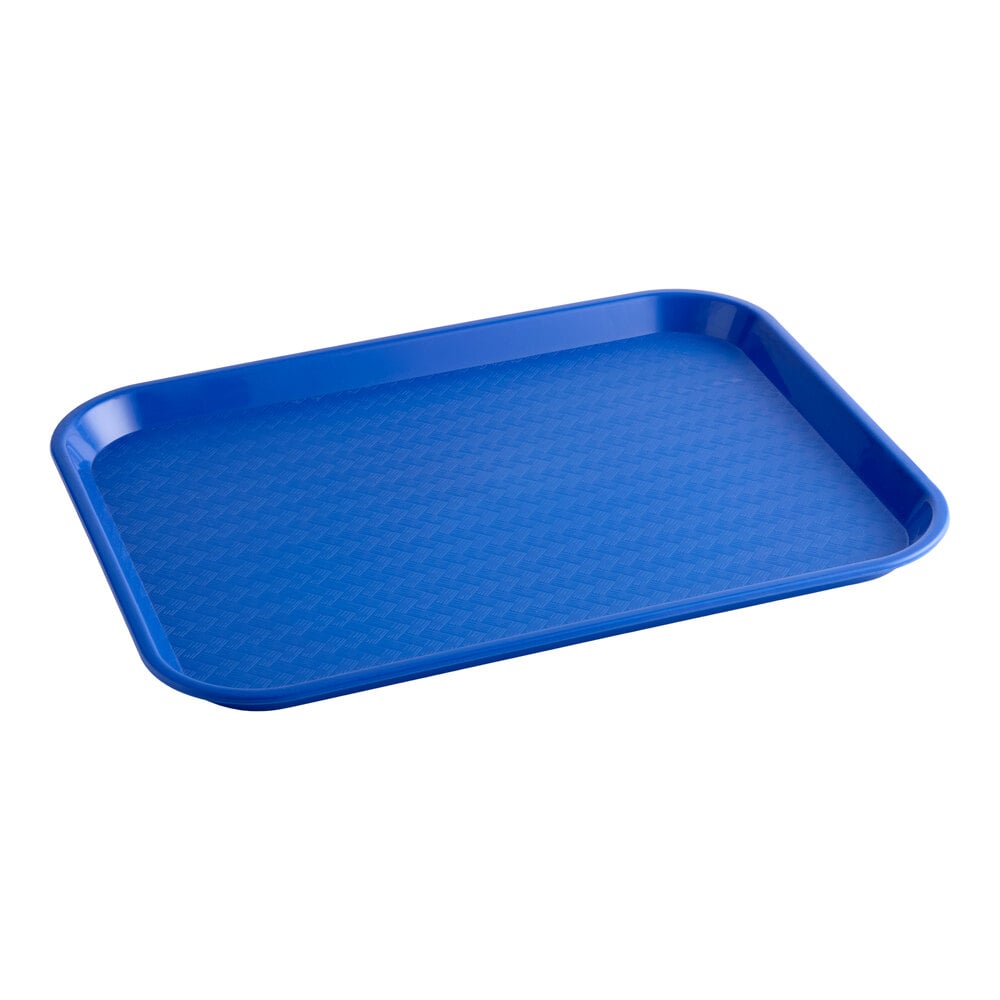 Choice 14" x 18" Blue Plastic Fast Food Tray - 12/Pack