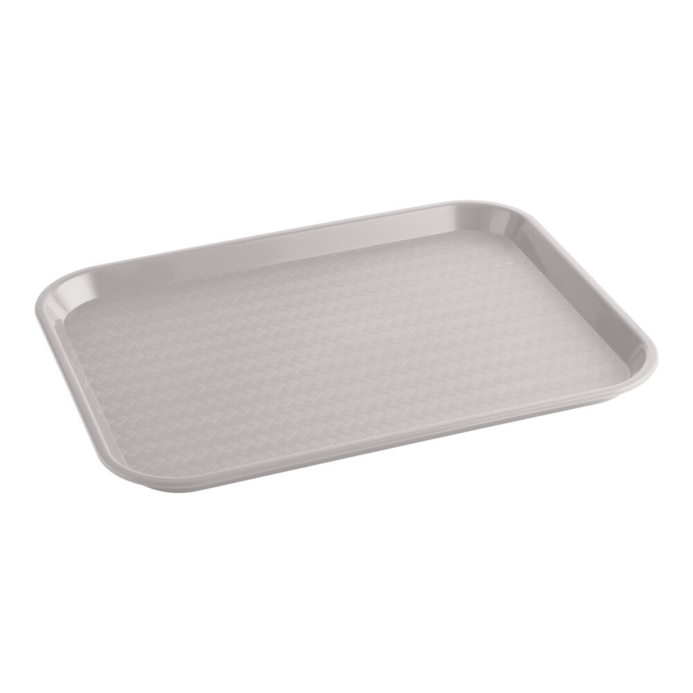 Choice 14" x 18" Gray Plastic Fast Food Tray - 12/Pack