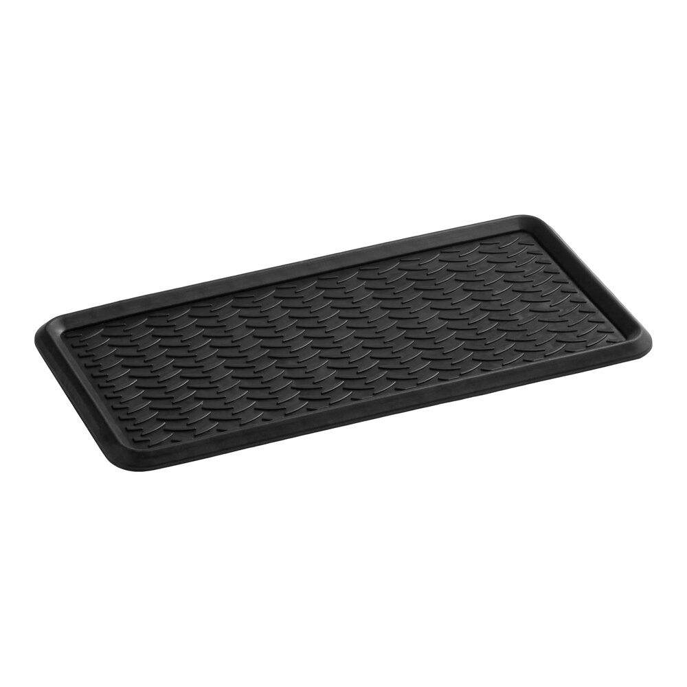 Lavex 1 5/16' x 2 11/16' Diamond Rubber Boot Tray / Scraper Mat - 13/16" Thick