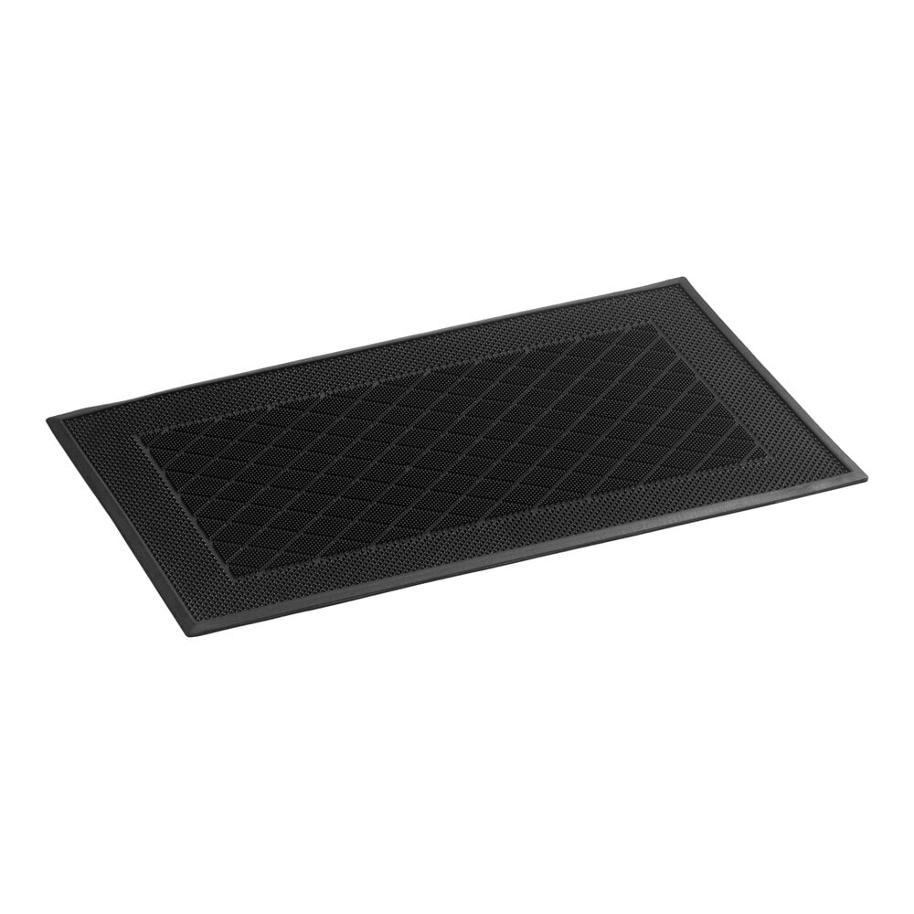 Lavex 1 1/2' x 2 1/2' Diamond Rubber Scraper / Entrance Mat - 3/8" Thick