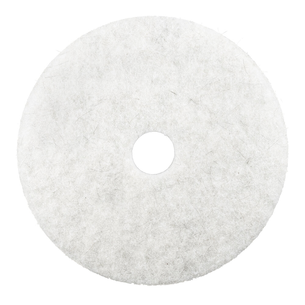 3M 3300 24" Natural Blend White Light Duty Burnishing Floor Pad - 5/Case
