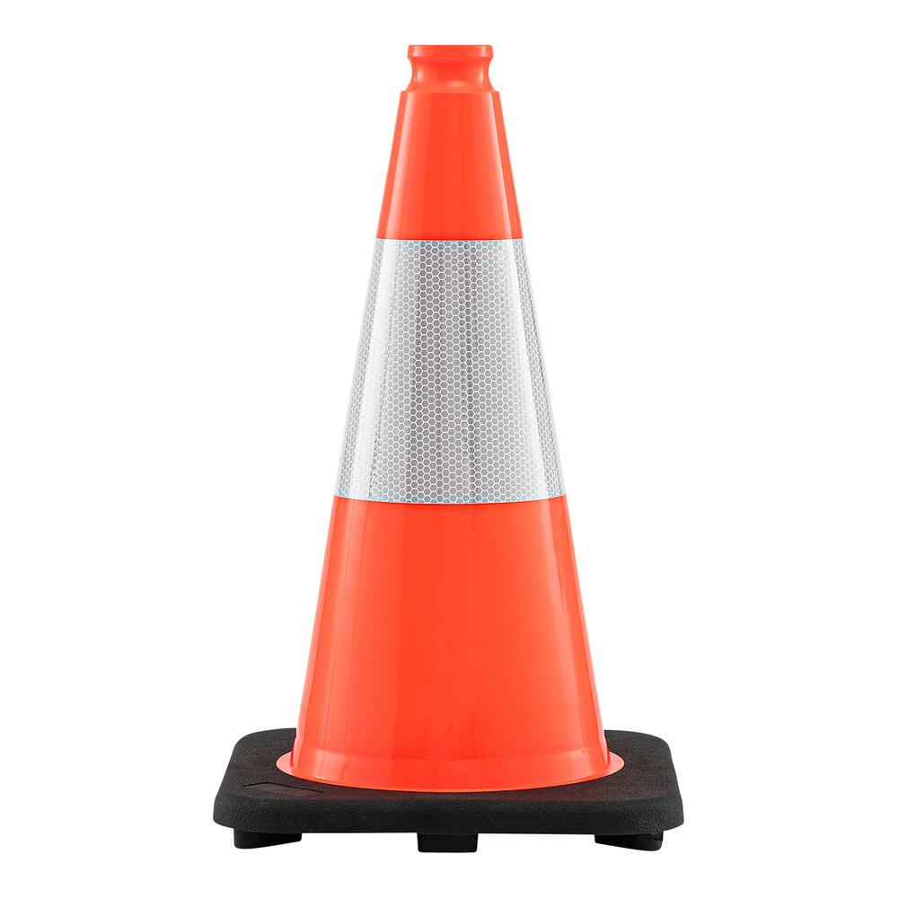 Xpose Safety 18" Orange Heavy-Duty PVC Traffic Cone with 3 lb. Base and Single Reflective Collar OTC18-6-1-X