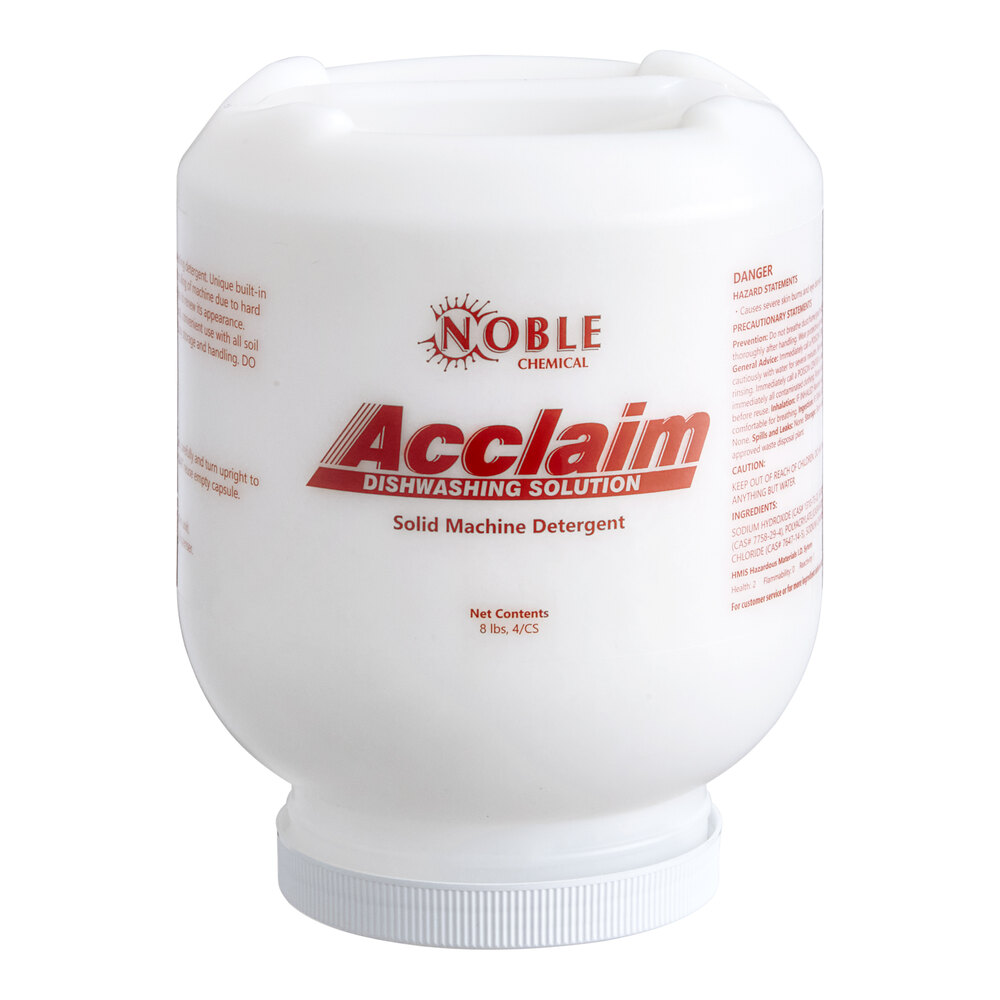 Noble Acclaim 8 lb. / 128 oz. Concentrated Solid Dish Machine Detergent - 4/Case