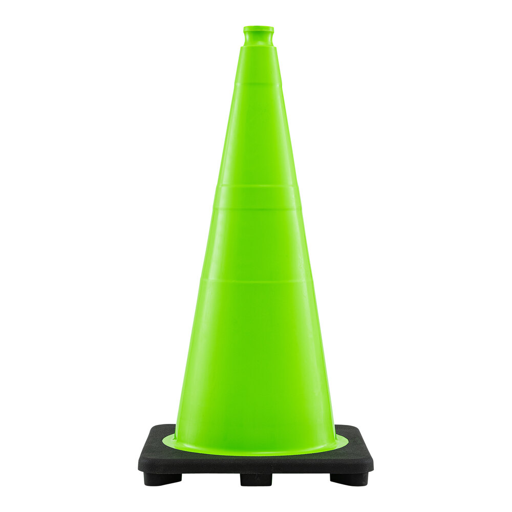 Xpose Safety 28" Lime Green Heavy-Duty PVC Traffic Cone with 7 lb. Base LTC28-1-X