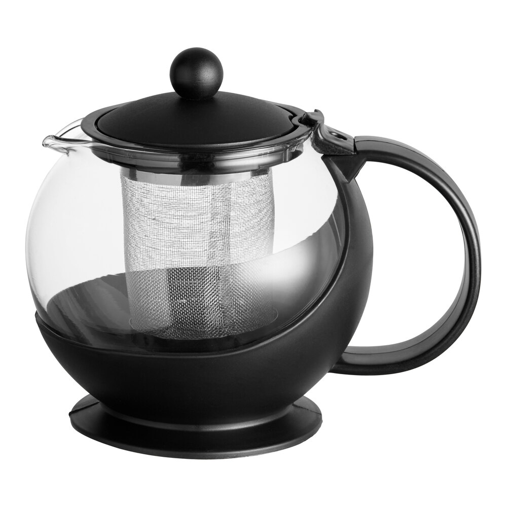 Choice 25 oz. Tempered Glass Tea Pot Infuser with Stainless Steel Basket