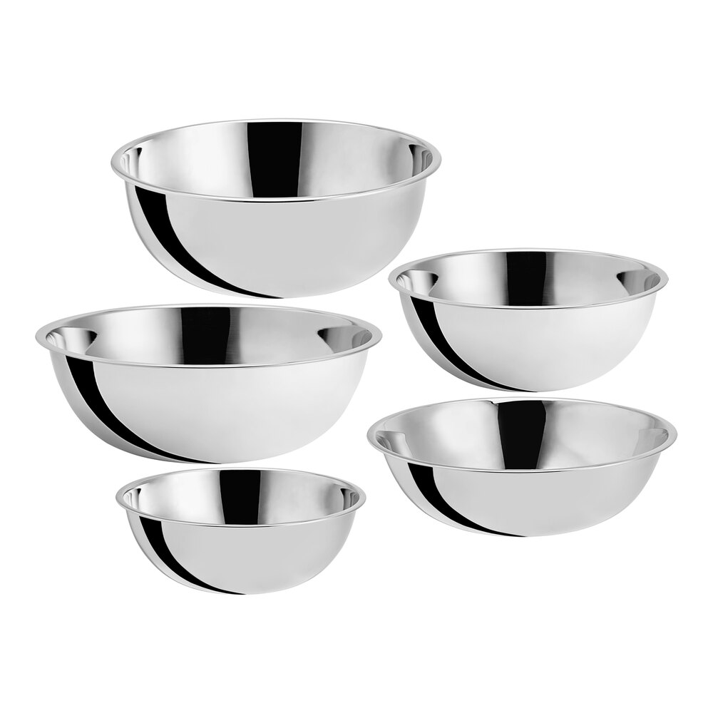 Choice Heavy Weight Stainless Steel Mixing Bowl Set - 5/Set