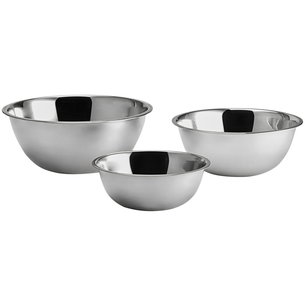 Choice Standard Stainless Steel Mixing Bowl Set - 3/Set
