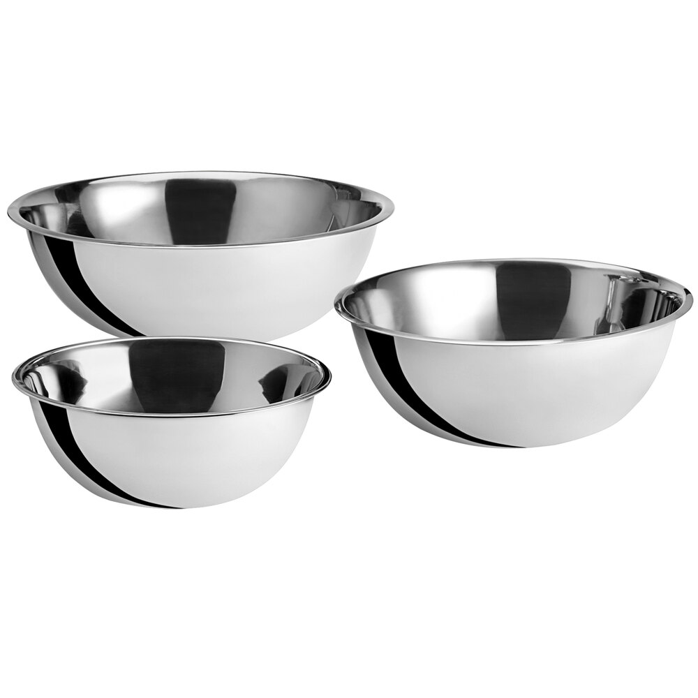 Choice Standard Stainless Steel Mixing Bowl Set - XL - 3/Set