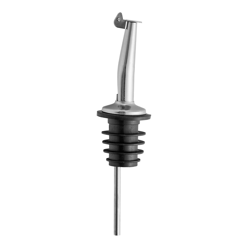 Acopa Stainless Steel Tapered Liquor Pourer with Flip Cap - 12/Pack