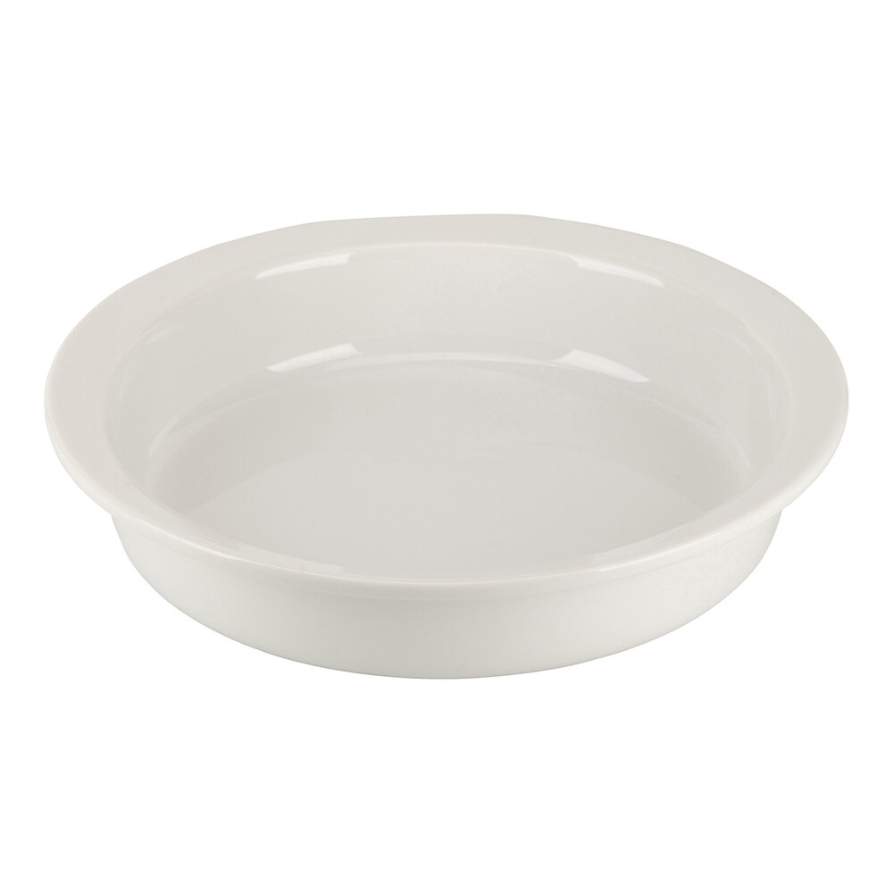 10 Strawberry Street Stella 1 Qt. Round White Porcelain Food Pan STELLA-DPBWL-11 - 12/Case