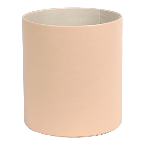 room360 Sedona RWA039BEL21 6.5 Qt. Clay Faux Leather Cylinder Wastebasket - 4/Case