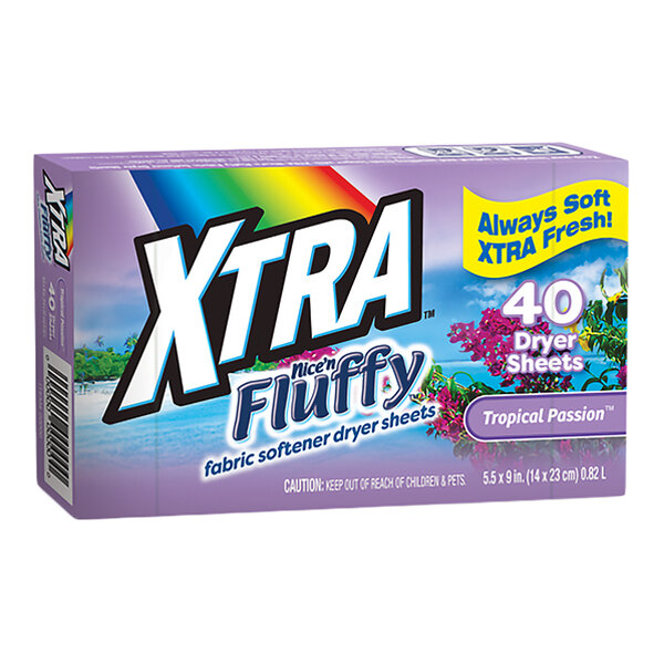 XTRA Nice'N Fluffy 40-Count Tropical Passion Fabric Softener Dryer Sheets - 12/Case
