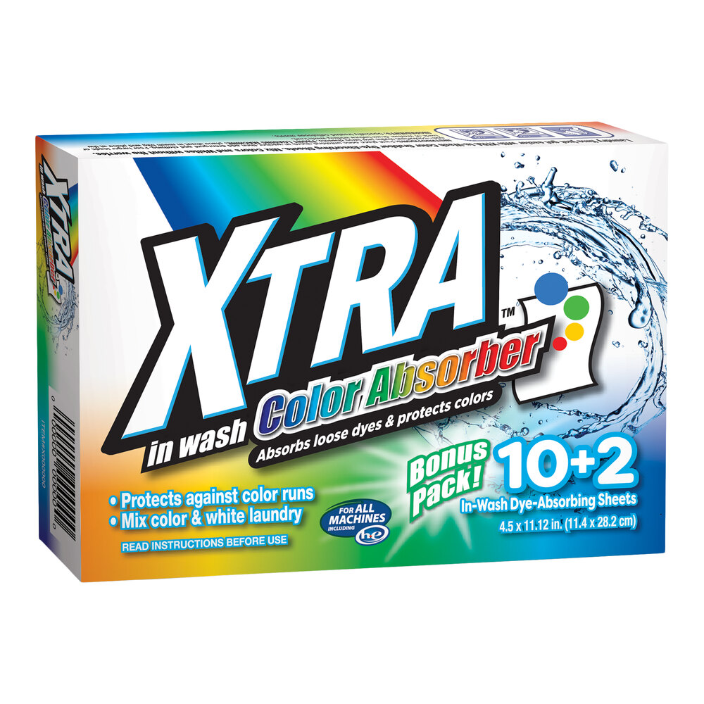 XTRA 12-Count In-Wash Color Absorber Sheets - 144/Case