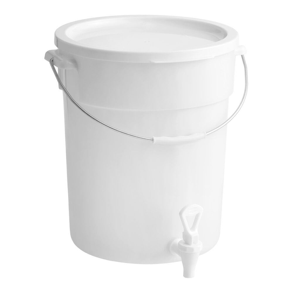 Choice 6 Gallon White Round Beverage Dispenser
