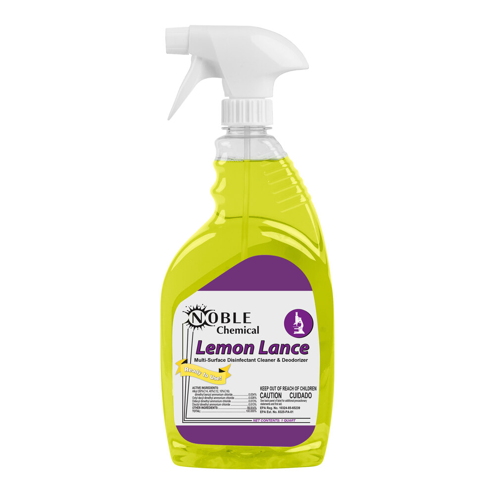 Noble 1 Qt. / 32 fl. oz. Lemon Lance Ready-to-Use Disinfectant & Detergent Cleaner