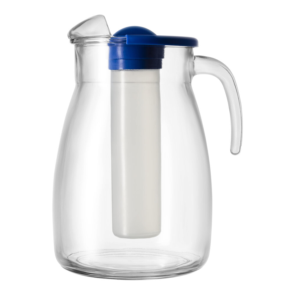 10 Strawberry Street Specialty 102 oz. Arctic Glass Pitcher with Ice Core BGV-81-75-003 - 6/Case