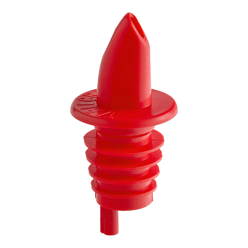 Tablecraft Plastic Free-Flow Red Liquor Pourer 35R - 144/Case