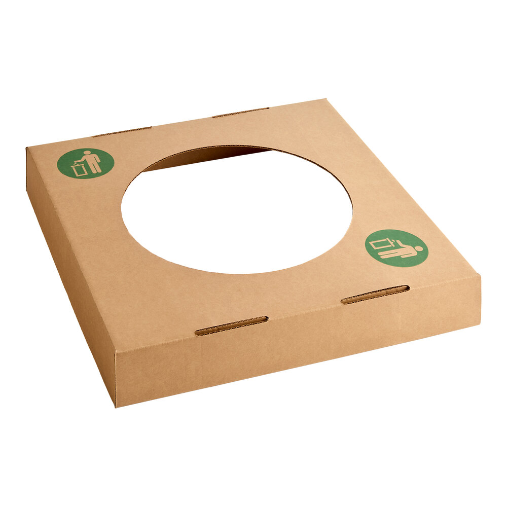 Lavex Kraft Corrugated Cardboard Trash and Recycling Container Waste Lid - 10/Bundle